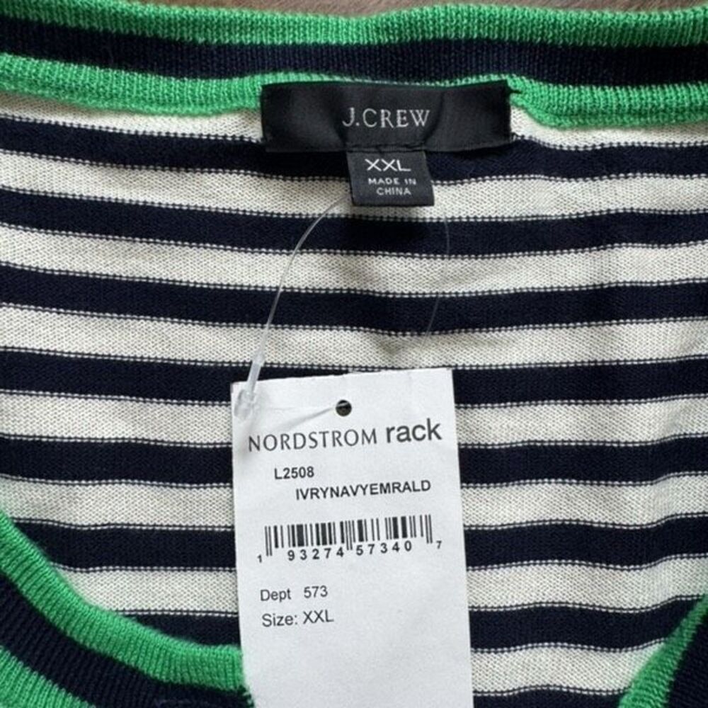 J Crew XXL Tipped stripe Caryn cardigan sweater - Picture 3 of 5